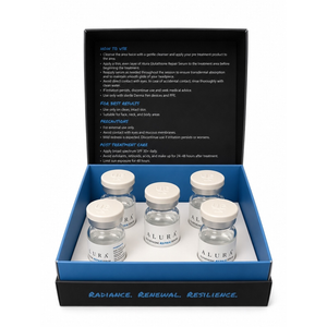 ALURA Glutathione Repair Serum carton open, five 5 ml vials inside