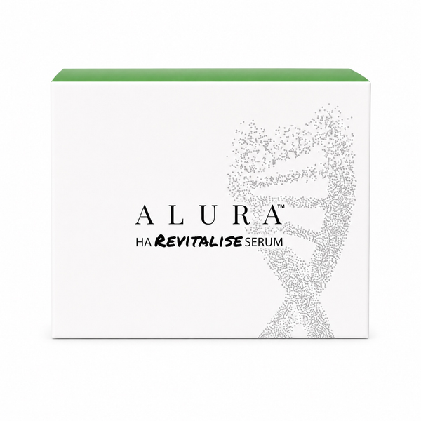 ALURA HA Revitalise Serum carton, top view